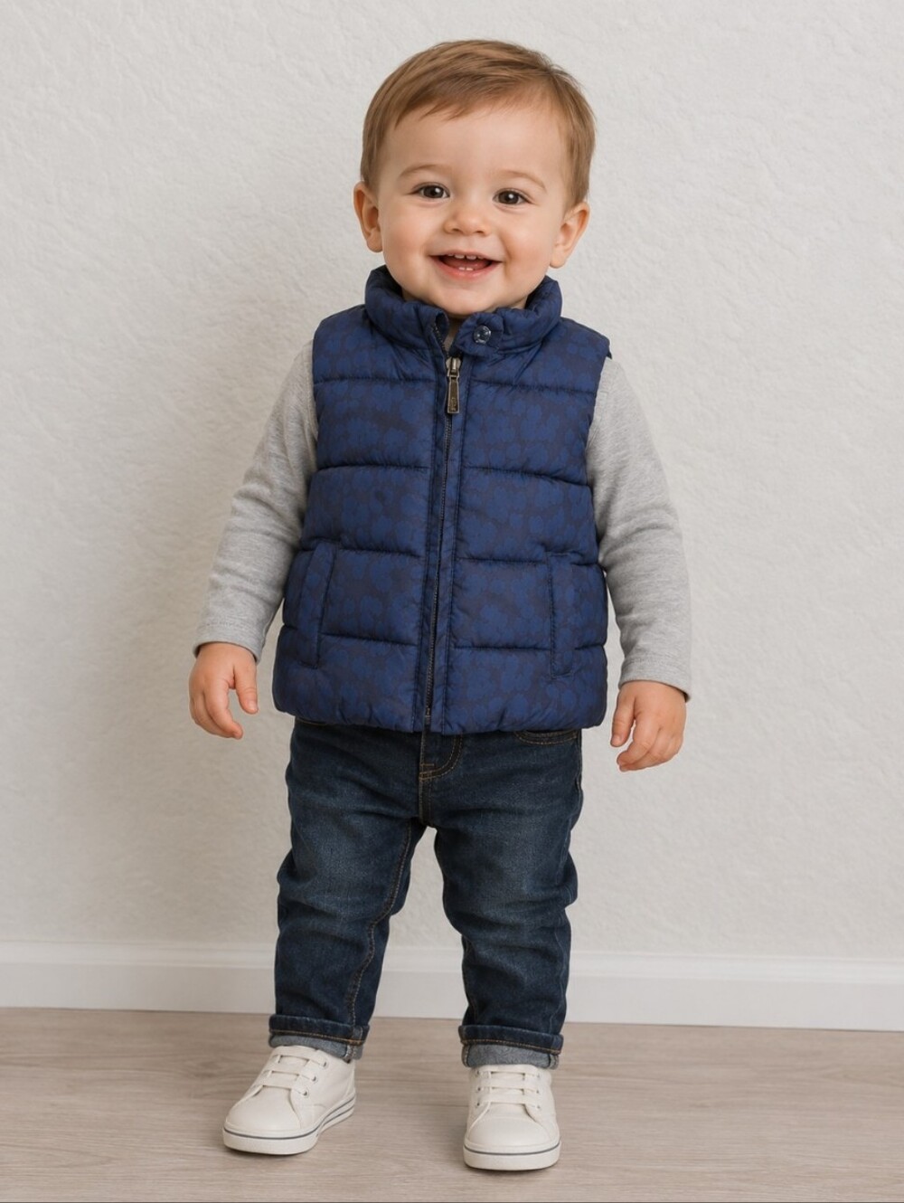 BABY GAP pattern Puffer Vest Toddler 12-18M